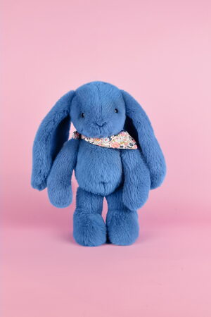 Doudou Plyšový králíček s šátkem modrý 35 cm