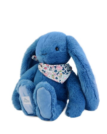 Doudou Plyšový králíček s šátkem modrý 35 cm