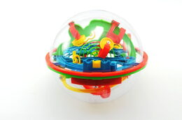 Hlavolam Bludiště koule 3D 100 kroků plast 17cm v krabici