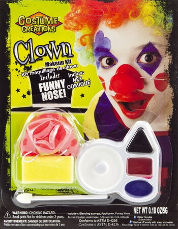 Barvy obličejové s doplňky asst 6 druhů na kartě 16x21cm karneval
