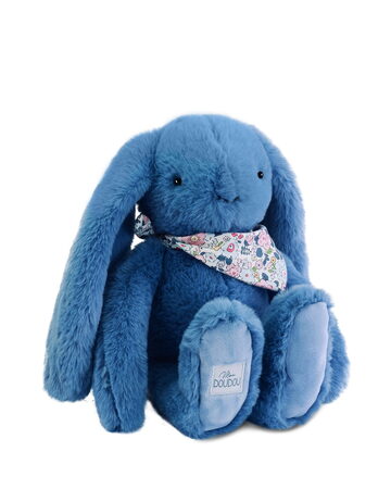 Doudou Plyšový králíček s šátkem modrý 35 cm