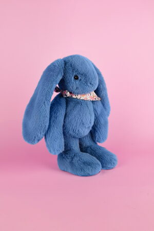 Doudou Plyšový králíček s šátkem modrý 35 cm