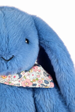 Doudou Plyšový králíček s šátkem modrý 35 cm