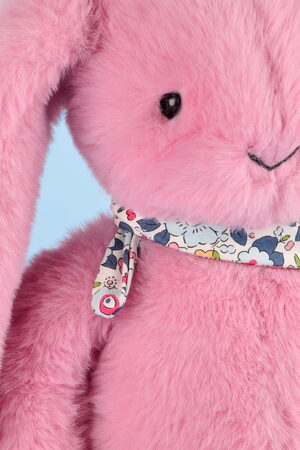 Doudou Plyšový králíček s šátkem růžový 35 cm