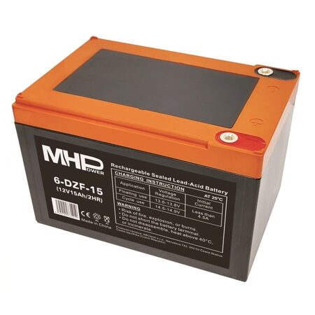 Baterie MHPower 6-DZF-15 Trakční gelová, 12V/15Ah, Terminál D1 - M5, Deep Cycle
