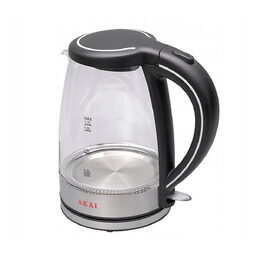 Rychlovarná konvice AKAI, AKG-804, skleněná, 1,7 L, LED indikátor, 1850-2200 W