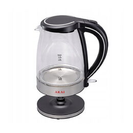 Rychlovarná konvice AKAI, AKG-804, skleněná, 1,7 L, LED indikátor, 1850-2200 W