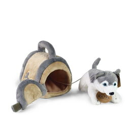 Rappa Plyšový pes Husky  s přepravkou 13 cm ECO-FRIENDLY