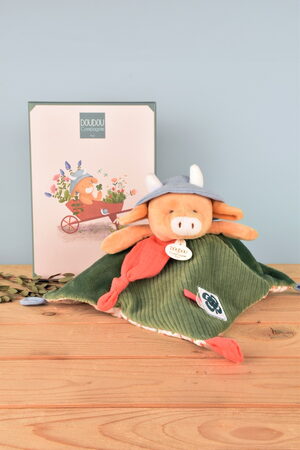 Doudou Dárková sada Plyšový muchláček kravička Aneth 27 cm