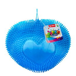 Míček srdce mačkací chlupatý antistresový silikon 18cm duhový 3 barvy