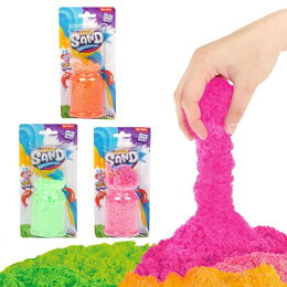 Kouzelný písek pomalu tekoucí tvořivá tvarovací hmota sliz  25g 3 barvy na kartě 9x18cm
