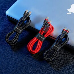 Datový kabel Baseus Cafule USB-C/USB-C PD2.0 2m 60W (20V 3A) červený