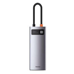 Dokovací stanice Baseus Ultra Joy 6v1 šedá (3xUSB 3.0, USB-C, USB-C PD, HDMI, Ethernet RJ45)
