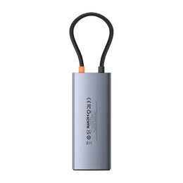 Dokovací stanice Baseus Metal Gleam 2 Series 6v1 šedá (2xUSB 3.0, USB-C, USB-C PD, HDMI, Ethernet RJ