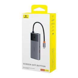 Dokovací stanice Baseus Metal Gleam 2 Series 6v1 šedá (2xUSB 3.0, USB-C, USB-C PD, HDMI, Ethernet RJ