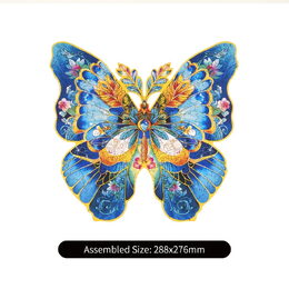 RoboTime Dřevěné puzzle Motýl Morpho Helena