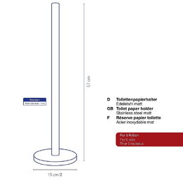 KELA Držák WC papíru CARTA nerez   pr. 15cm x v. 57cm KL-22828