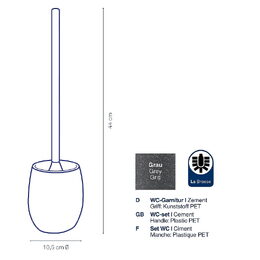 KELA WC štětka RODA kámen KL-23677