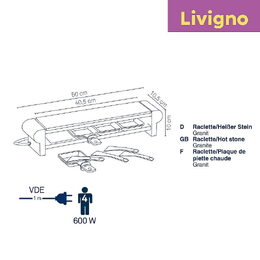KELA Kamenný gril LIVIGNO, 1řada čtyř misek   50x10,5x10cm KL-66661
