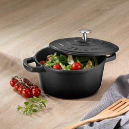KELA Pekáč litinový s poklicí CALIDO 26 cm černá KL-12472