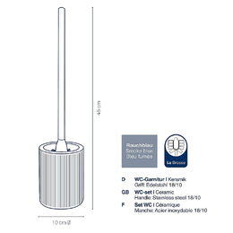 KELA Toaletní souprava Ava keramická kouřově modrá 45,0cm 10,0cm KL-24427