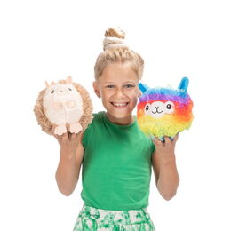 Míček zvířátko nafukovací plyš 15cm mix druhů v sáčku  12m+