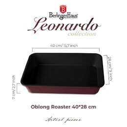 BERLINGERHAUS Plech na pečení hluboký s titanovým povrchem 40 x 28 cm Leonardo Collection BH-7659