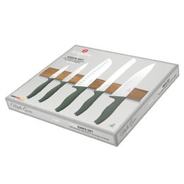 BERLINGERHAUS Sada nožů s magnetickým držákem z akátového dřeva 6 ks Matte Green Collection BH-2978