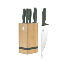BERLINGERHAUS Sada nožů se stojanem BAMBOO 6 ks Matte Green Collection BH-2751