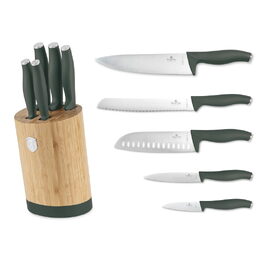BERLINGERHAUS Sada nožů se stojanem BAMBOO 6 ks Matte Green Collection BH-2757