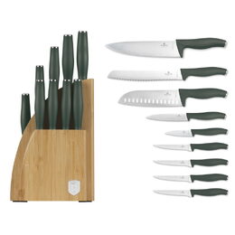 BERLINGERHAUS Sada nožů se stojanem BAMBOO 10 ks Matte Green Collection BH-3123