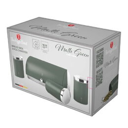 BERLINGERHAUS Chlebník a sada dóz na potraviny 4 ks Matte Green Collection BH-6833