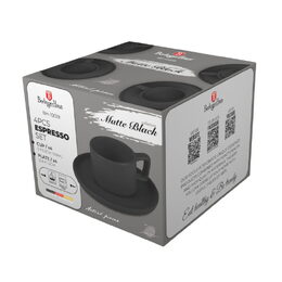 BERLINGERHAUS Sada hrnků na espresso s podšálkem 8 ks 100 ml Matte Black Collection BH-10019