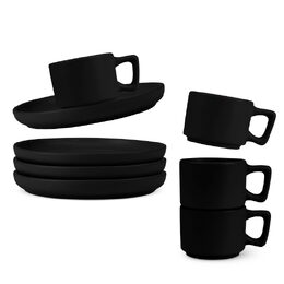 BERLINGERHAUS Sada hrnků na espresso s podšálkem 8 ks 100 ml Matte Black Collection BH-10019