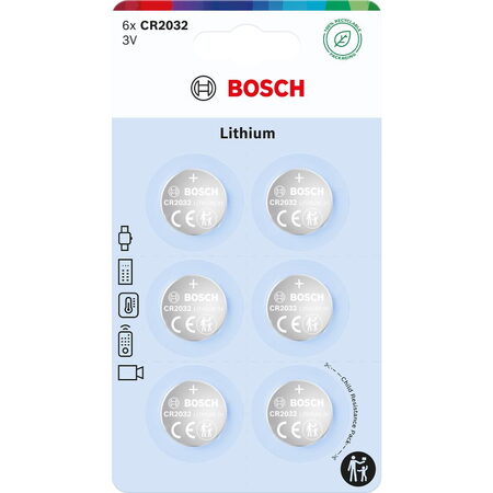 CR2032B6/00 Lith. coin CR2032 6bl. BOSCH