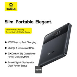 Powerbanka Baseus Blade H1 Lite 20000mAh, 100W černá