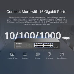 Switch TP-Link Mercusys MS116GS 16x GLAN, rack
