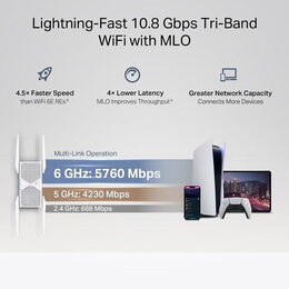 WiFi extender TP-Link RE655BE WiFi 7 AP/Extender/Repeater, BE11000, 1x GLAN, fixní anténa, EasyMesh