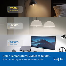Chytrá žárovka TP-Link Tapo L430C(4-pack) E14, 4,8W, 230V, přes IP, stmívatelná, 2500K až 6500K