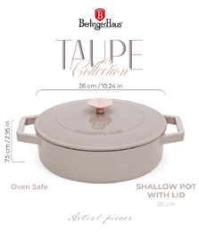 BERLINGERHAUS Pekáč litinový s poklicí 26 cm Taupe Collection BH-6527