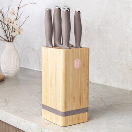 BERLINGERHAUS Sada nožů se stojanem BAMBOO 6 ks Taupe Collection BH-2974