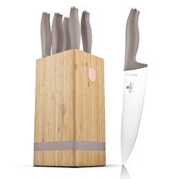BERLINGERHAUS Sada nožů se stojanem BAMBOO 6 ks Taupe Collection BH-2974