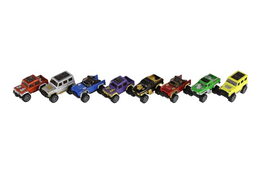 Auto terénní Off-Road mini kov/plast 6,5cm zpětné natažení mix druhů 12ks v boxu