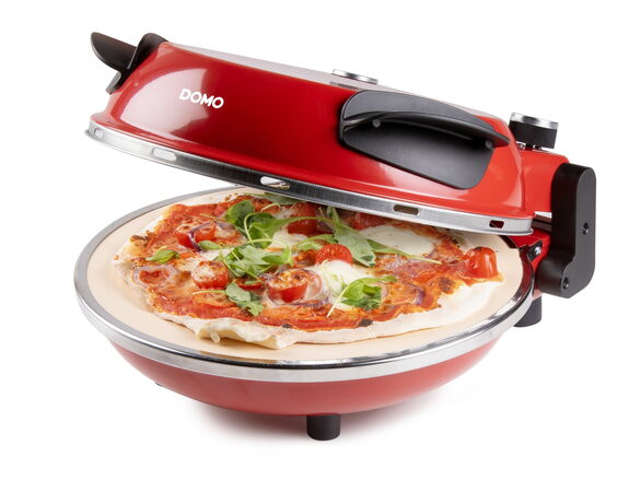 Pizza pec na čerstvou pizzu - červená - DOMO DO9284PZ, 1200 W, až 400 °C, O 32 c