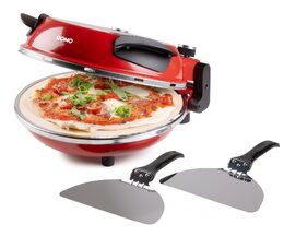 Pizza pec na čerstvou pizzu - červená - DOMO DO9284PZ, 1200 W, až 400 °C, O 32 c
