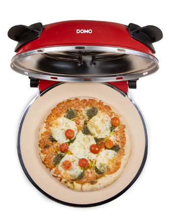 Pizza pec na čerstvou pizzu - červená - DOMO DO9284PZ, 1200 W, až 400 °C, O 32 c