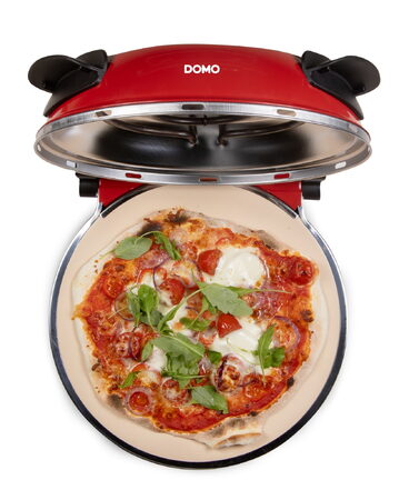 Pizza pec na čerstvou pizzu - červená - DOMO DO9284PZ, 1200 W, až 400 °C, O 32 c