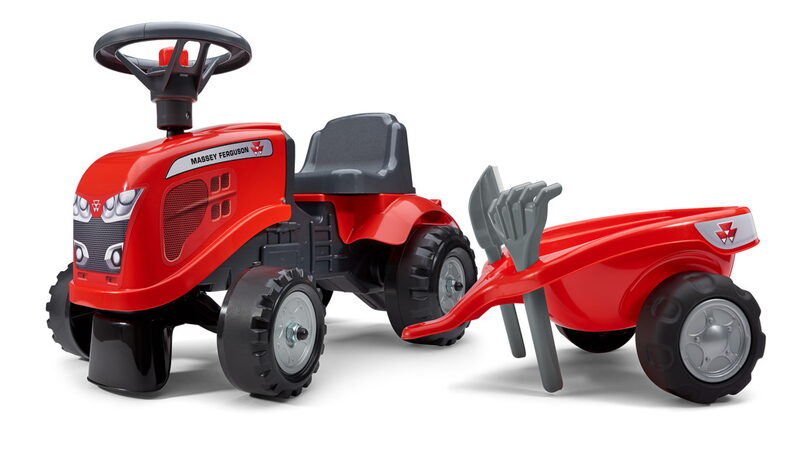 Odstrkovadlo traktor Massey Ferguson červené s volantem a va
