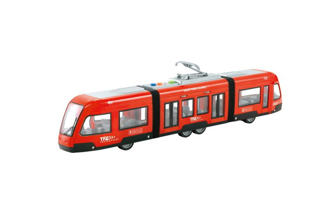 Tramvaj na setrvačník 1:16 červená