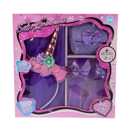 Set pro princeznu pantoflíčky, kabelka, sukýnka, čelenka
